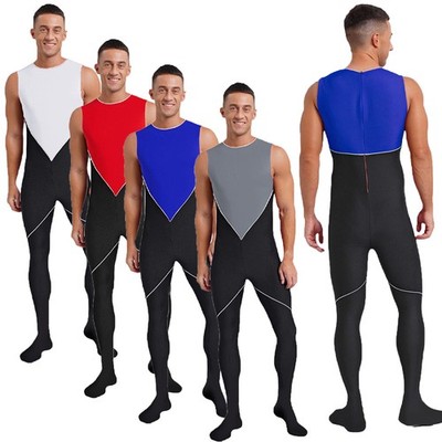 Men's Adult Spandex Catsuit – Full Body Jumpsuit – Skin Tight Dancewear Bodysuit