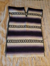 Traditional Mexican Poncho ONE SIZE FITS ALL Blanket Serape Gaban Purple