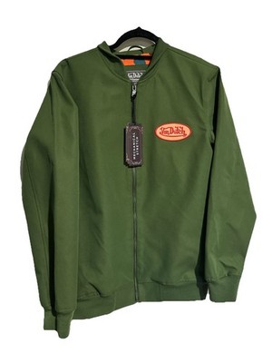 Von Dutch Motorsジャケット MA1 Von Dutch Men's Olive Zip Jacket Mechanical Stretch Size S NWT Y2K