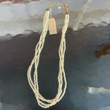 Bridal 4 Strand Necklace Off White Small Faux Pearls 18  W Extender 21  