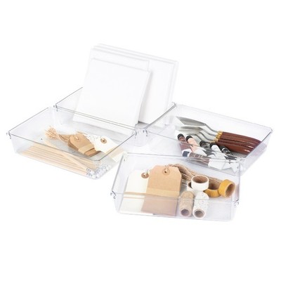LIVIVO Schubladen Organizer Tablett Set 4 extra große Aufbewahrungsboxen
