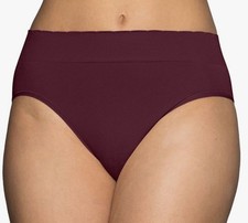 Vanity Fair 13217 Women  s No Pinch No Show Hi-Cut Brief Panty Red Maroon Sz 7 L
