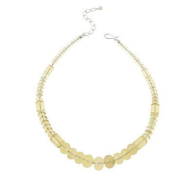 Jay King Sterling Silver Lemon Citrine Graduated Bead Necklace 18''
