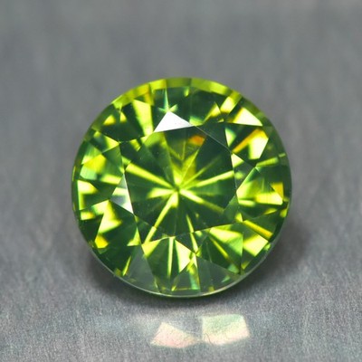 1.87Ct Round Diamond Cut, Dazzling Unheated Green Zircon _Sri-Lanka