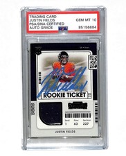 Justin Fields Signed Auto 2021 Panini Contenders Rookie Jersey Card PSA/DNA COA