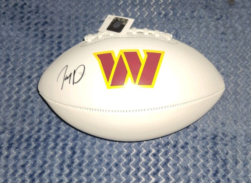 Jayden Daniels Hand Signed Washington Commanders NFL Logo Football Fanatics-COA 