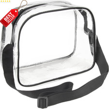 Clear Lunch Bag with Strap Zipper Transparent School Work Stadium Approved - US