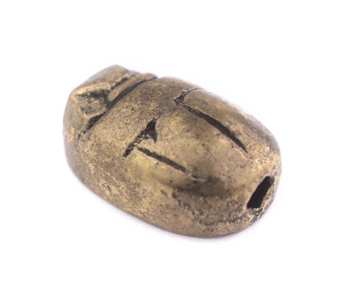 #ad Pharaonic Brass Scarab Bead 20x14mm Middle East Unusual Large Hole $2.99