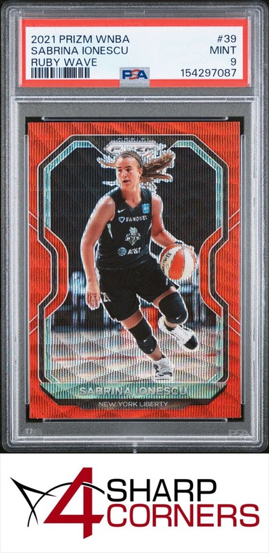 2021 PANINI PRIZM WNBA RUBY WAVE #39 SABRINA IONESCU POP 4 PSA 9