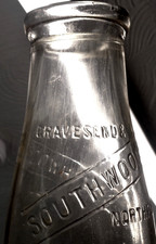 Vintage Gravesend & Northfleet Kent Milk Bottle with wide neck.1930's - 1950's.