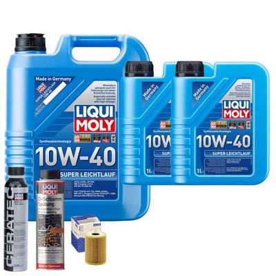 Motoröl 10W40 LIQUI MOLY Super Leichtlauf 7L+MAHLE Ölfilter +Spülung +Cera Tec