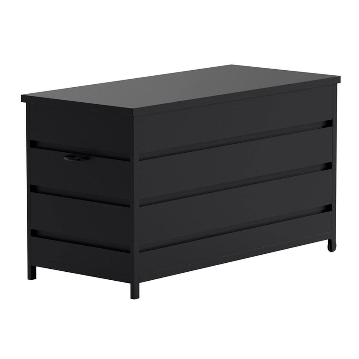 Coffre de jardin Nisis 130cm noir d'architecte en résine premium durable