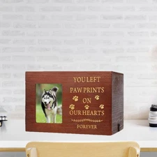 Wooden Pet Urn Keepsake Memory Box Souvenir Memories Organizer Cremation