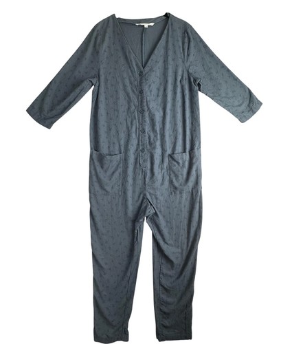 The Nines By HATCH Jumpsuit Womens M Gray Floral Cotton Maternity One Piece