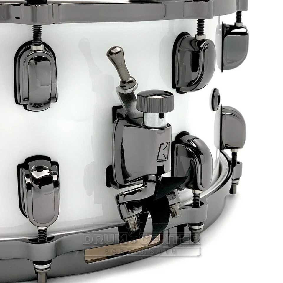 Tama Starclassic Maple Snare Drum 14x6.5 Piano White Lacquer w/Black Hardware - Image 3 of 3