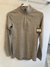 NWT Eddie Bauer First Ascent Gray Quarter Zip Pullover Long Sleeve Women s Small