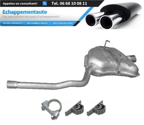 Échappement silencieux arrière Mini Cooper 1.6 essence 85kw pot de rechange homologué