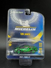 Greenlight Green Machine Chrome CHASE 2021 Ford GT 135 Years Michelin Tires  E2
