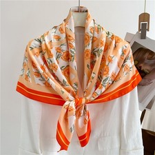 Women's Floral Print Square Scarf 94x90cm Polyester Shawl Summer Wrap