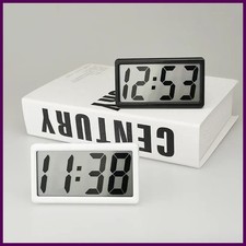 Mini Digital Desk Clock LCD Time Date 12-Hour Battery Powered Table Wall