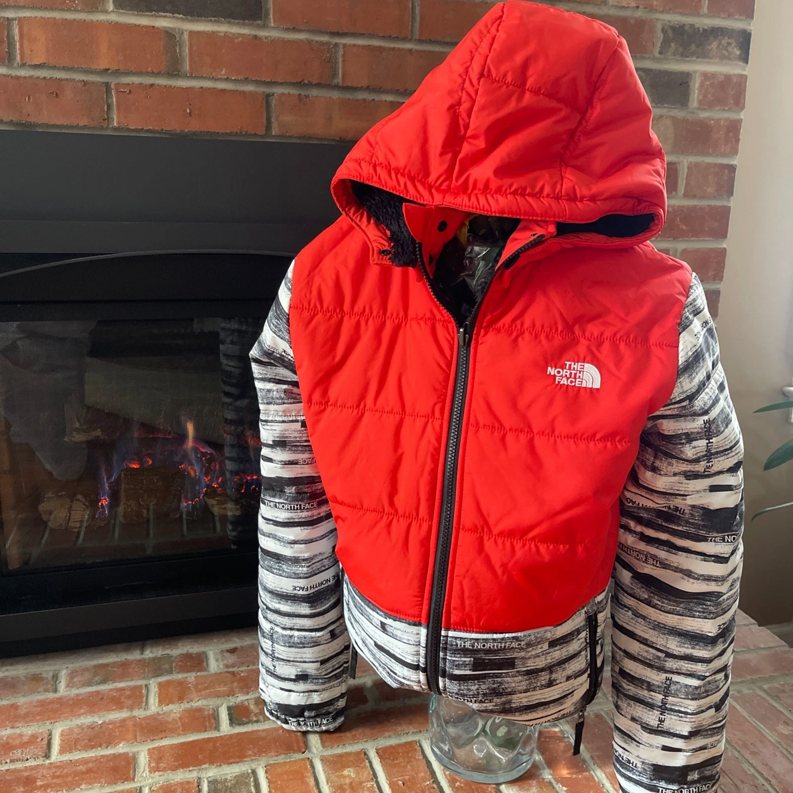 The North Face Jacket Boys XL Reversible Mount Chimbo Sherpa Hood Urban Ski