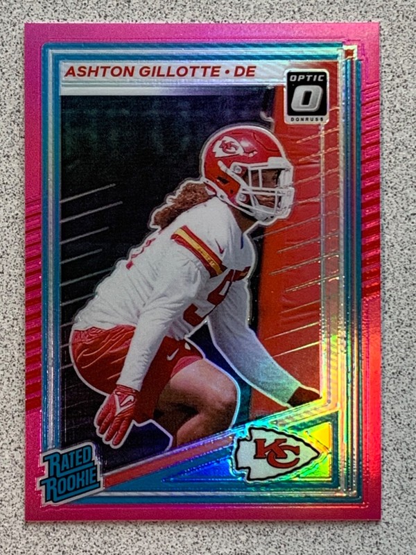 ASHTON GILLOTTE RATED ROOKIE PINK PRIZM 2025 DONRUSS #353 KANSAS CITY CHIEFS 