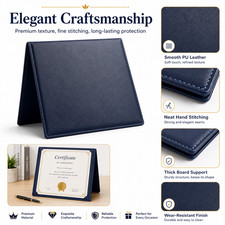 A4 Diploma Certificate Portfolio, Premium Leather Organizer for Important Papers