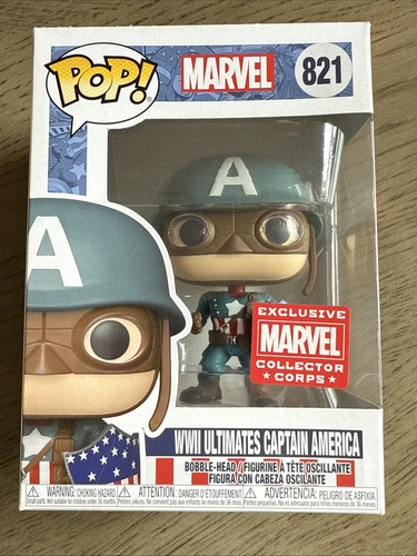 WWll Ultimates Captain American Marvel Collector Corps Exclusive Funko Pop! #821