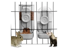 Automatic Small Pet Rabbit Cage Hanging Feeder Bowl Food Dispenser Water Bottle