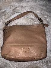 VINTAGE COACH SHOULDER HOBO BAG BROWN PEBBLE LEATHER #5715 Good