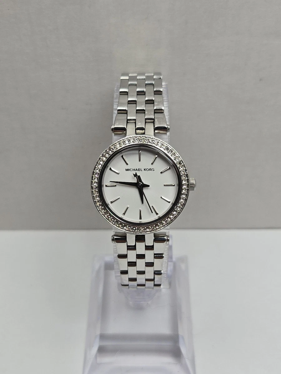 Michael Kors Mini Darci MK3294 Womens Silver Crystal Bezel 26mm New Battery MICHAEL KORS Womens Watch MK-3294 Mini Darci White Dail Full  main image 4