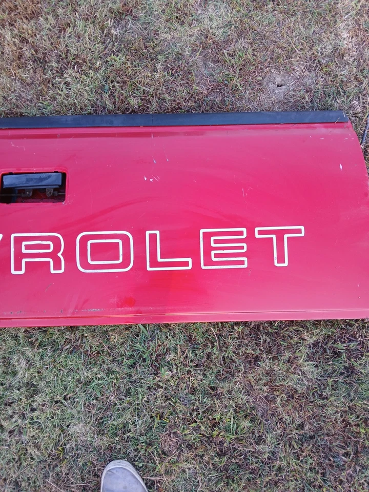 95 CHEVY SILVERADO 3500 FLEETSIDE CONJUNTO PORTÓN TRASERO COMPLETO ROJO Foto 4 de 4