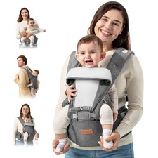 besrey Baby Carrier with Hip Seat Newborn to 27-43 in waistline, Grey