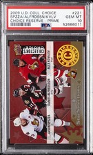 2009 UD CHOICE RESERVE PRIME ALEX KOVALEV/DANIEL ALFREDSSON/JASON SPEZZA PSA 10