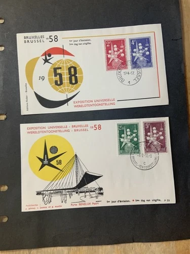 Belgium lot of 2 1958 FDC Covers United Nations Bruxelles Belgium World’s Fair 3