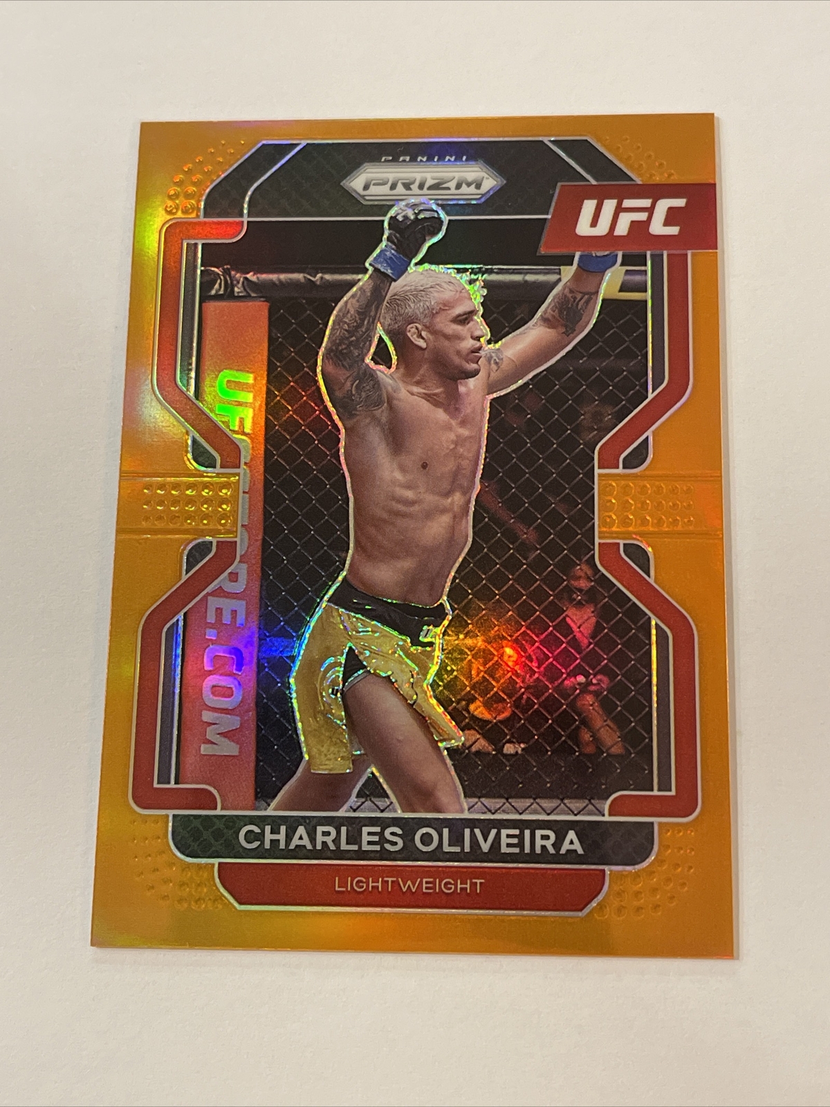 2022 PANINI PRIZM UFC ORANGE PRIZM CHARLES Do Bronx OLIVEIRA #39/99 LW  #189