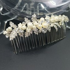Hair Comb, Princess Style Sparkling Swarovski Crystal Pearl By Davids Bridal
