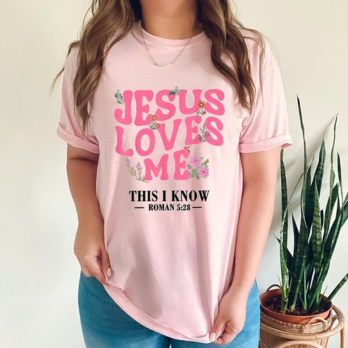 Christian Jesus Love Me This I Know Christian Floral Girls Women T-Shirt Unisex - Picture 7 of 23