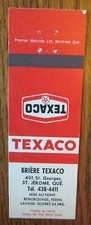 TEXACO GAS STATION MATCHBOOK: BRIERE (ST. JEROME, QUEBEC) (EARLY 1970s) -F24