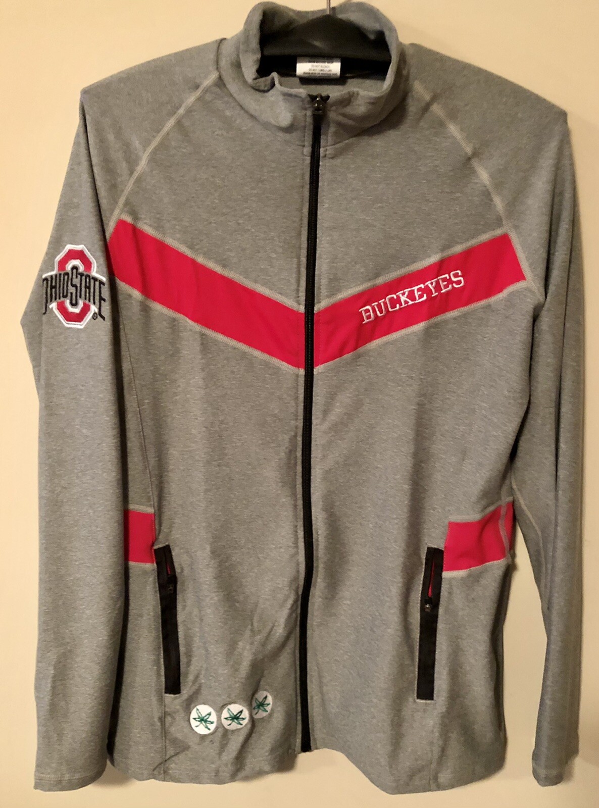 The Ohio State University Buckeyes Gray/Red Panel Jacket Womens Large New NWT