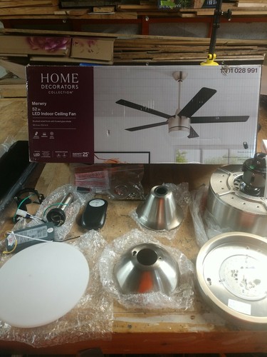 HOME DECOR Merwry 52 in. Integrated LED Indoor Brushed Nickel Ceiling Fan - Picture 12 of 12