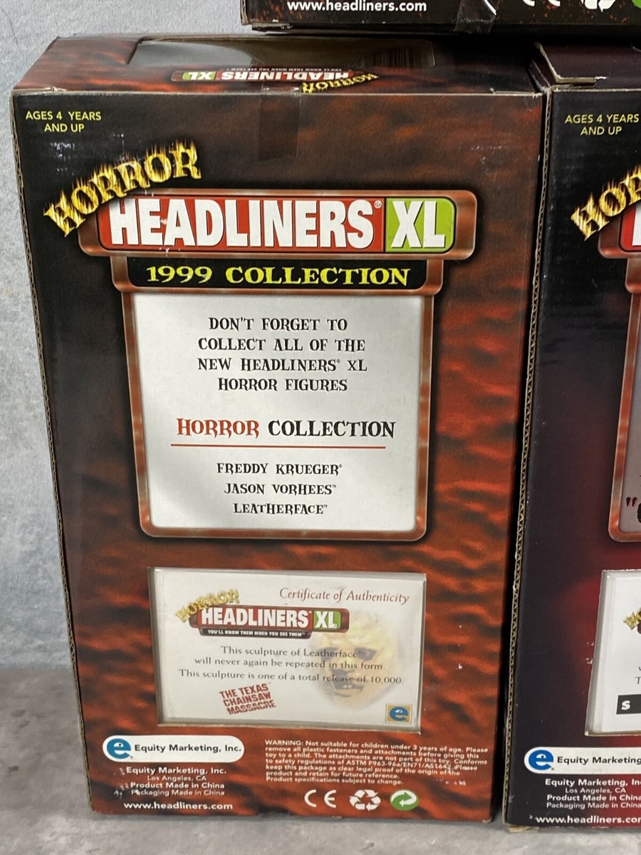 1999年スクリームHorror Headlinersフィギュア Vintage 1999 Horror Headliners XL Lot 5 Rare Ghost Face