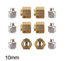 Injora CRAW18380_10 - 6PCS 12mm Heavy Brass Wheel Hex Hub Extenders Traxxas TRX6