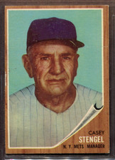 1962 Topps Set-Break # 29 Casey Stengel Mgr EX-EXMINT *JAYSACE*
