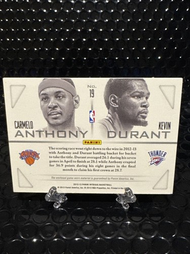 2012 Panini Intrigue Intriguing Pairs Materials /99 Carmelo Anthony Kevin Durant - Picture 4 of 4