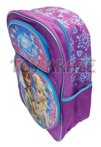 DISNEY'S FROZEN BACKPACK! PURPLE BLUE LINING HEART OLAF SCHOOL BOOK BAG 16" NWT - Picture 2 of 3