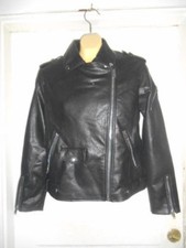 NWOT Forever 21 Faux-Leather Black Brando Ladies Lined Motorcycle Jacket sz. S