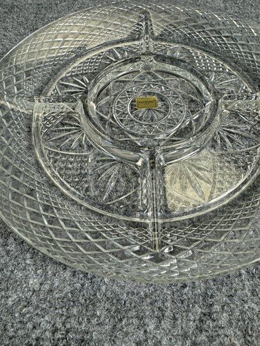 Luminarc Relish Dish Cristal D'Arques-Durand Divided Glass Crystal 10" Y Vintage - Picture 4 of 11