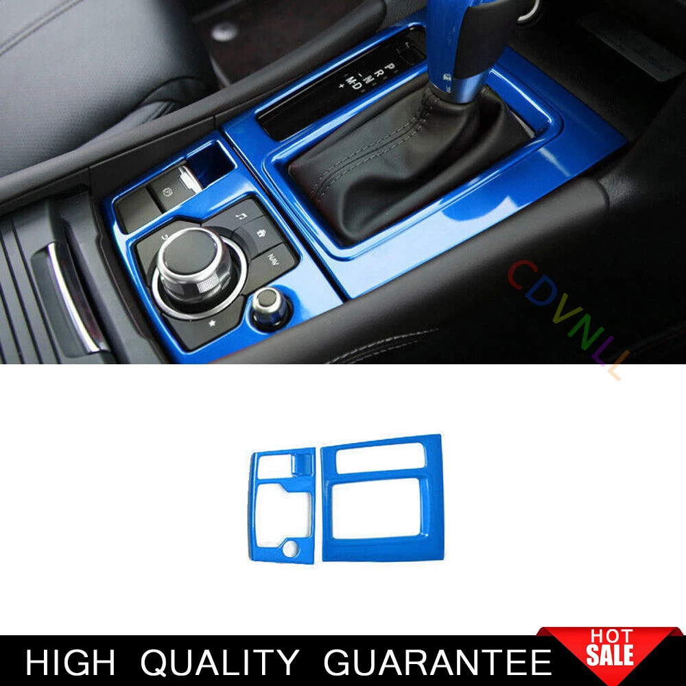 For Mazda 3 Axela 2017-2019 Blue Plastic Central Console Gear Shift Panel Trim
