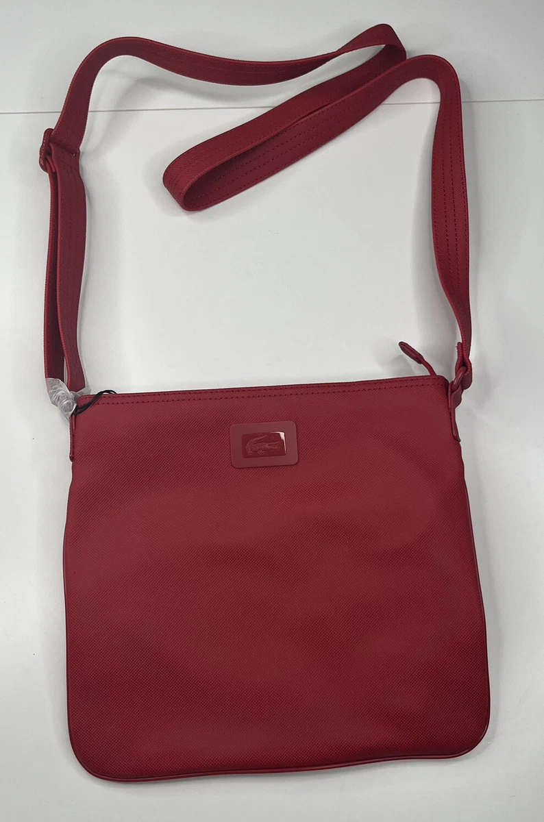 Lacoste NWT flame scarlet red crossover bag purse sf7